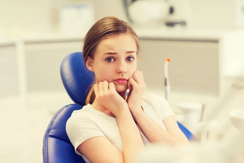 Girl with Dental Anxiety